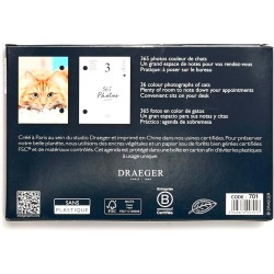 DRAEGER PARIS 1886 - Recharge Agenda 16x10 cm 2026 - Thème Chats - 12 mois - Papier FSC - Illustrations détachables