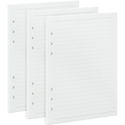 135 Feuilles Volantes Lignées A5 - Papier 100g/m² - Recharge pour Classeur 6 Anneaux - Agenda, Carnet, Filofax A5