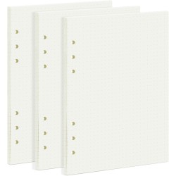 135 Feuilles A5 Recharge Papier en Pointillé, OVISEEN Quadrillé 6 Trous Vierge Feuillets Mobiles pour Agenda Filofax A5 Bullet C