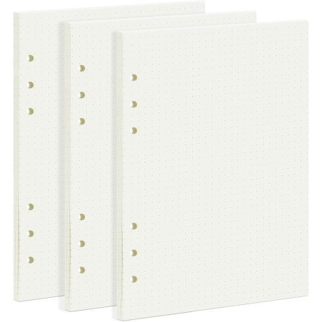 135 Feuilles A5 Recharge Papier en Pointillé, OVISEEN Quadrillé 6 Trous Vierge Feuillets Mobiles pour Agenda Filofax A5 Bullet C