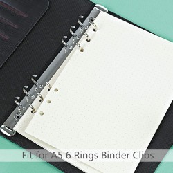 135 Feuilles A5 Recharge Papier en Pointillé, OVISEEN Quadrillé 6 Trous Vierge Feuillets Mobiles pour Agenda Filofax A5 Bullet C