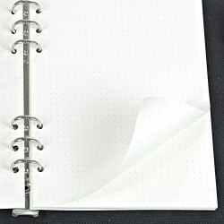 135 Feuilles A5 Recharge Papier en Pointillé, OVISEEN Quadrillé 6 Trous Vierge Feuillets Mobiles pour Agenda Filofax A5 Bullet C