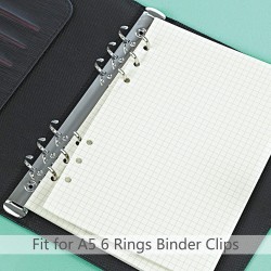 135 Feuilles A5 Recharge Papier en Quadrillé, OVISEEN Quadrillé 6 Trous Vierge Feuillets Mobiles pour Agenda Filofax A5 Bullet C