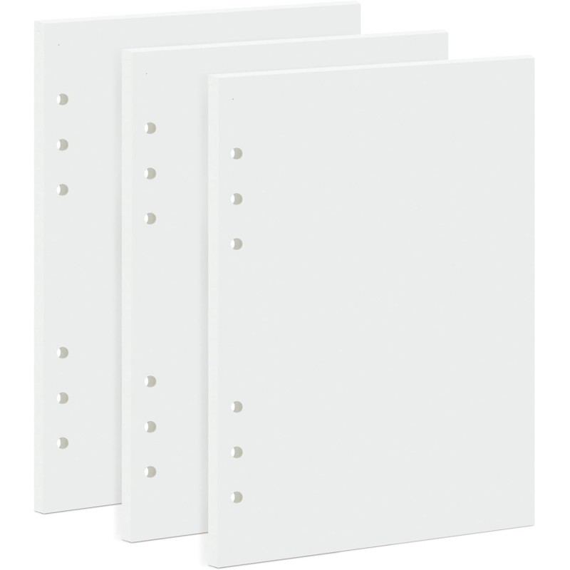 135 Feuilles Volantes Vierges A5 - Papier Épais 100g/m² - Recharge pour Classeur 6 Anneaux - Carnet Croquis, Agenda, Filofax