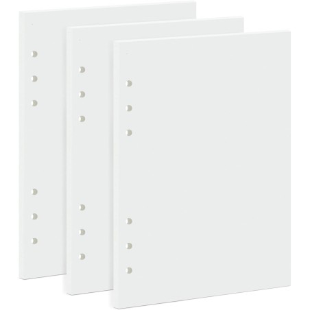 135 Feuilles Volantes Vierges A5 - Papier Épais 100g/m² - Recharge pour Classeur 6 Anneaux - Carnet Croquis, Agenda, Filofax