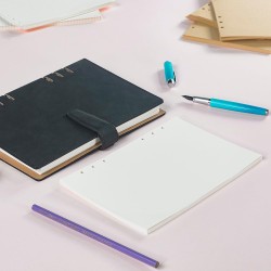 135 Feuilles Volantes Vierges A5 - Papier Épais 100g/m² - Recharge pour Classeur 6 Anneaux - Carnet Croquis, Agenda, Filofax