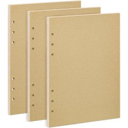 135 Feuilles Volantes Kraft A5 - Papier 100g/m² 100% Recyclé - Recharge 6 Anneaux pour Cahier Vintage, Art Journal, Filofax