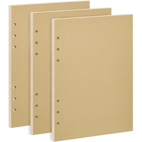 135 Feuilles Volantes Kraft A5 - Papier 100g/m² 100% Recyclé - Recharge 6 Anneaux pour Cahier Vintage, Art Journal, Filofax