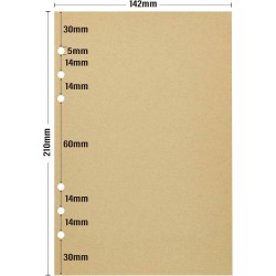 135 Feuilles Volantes Kraft A5 - Papier 100g/m² 100% Recyclé - Recharge 6 Anneaux pour Cahier Vintage, Art Journal, Filofax