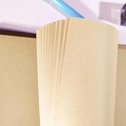 135 Feuilles Volantes Kraft A5 - Papier 100g/m² 100% Recyclé - Recharge 6 Anneaux pour Cahier Vintage, Art Journal, Filofax