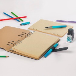 135 Feuilles Volantes Kraft A5 - Papier 100g/m² 100% Recyclé - Recharge 6 Anneaux pour Cahier Vintage, Art Journal, Filofax