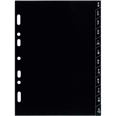 Exacompta - 28223E - Recharge intercalaires alphabétique A-Z Plastique - Pour organiseur Exatime 21 -12 feuillets noirs