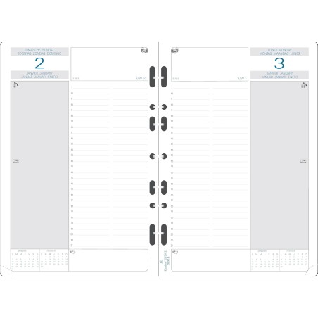 EXACOMPTA - 1 Recharge Organiseur Pour Exatime 21 Journalier - 1er Semestre : Janv. à Juin 2018
