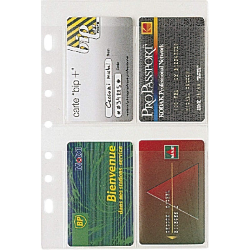 Exacompta - 28208E - Recharge de 5 pochettes cartes de visite pour organiseur Exatime 21 - 5 emplacements de rangement - Coloris