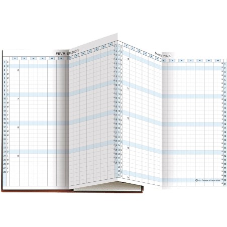 Exacompta - 172622E - Recharge Agenda planning mensuel de poche Exaplan 17 accordéon - 8 x 17,5 cm - Janvier à décembre 2026