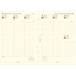 Filofax Agenda 2026 semainier sur 2 pages format colonne 5 langues Coton crème 26-68513
