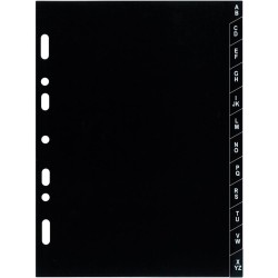 Exacompta - 14223E - Recharge index alphabétique A-Z pour Organiseur Exatime 14 - 7 feuillets noirs