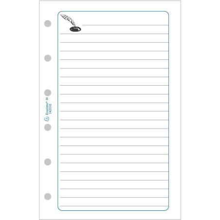 Exacompta - 14215E - Recharge feuilles de notes lignées perforées pour Organiseur Exatime 14 - Feuillets blancs