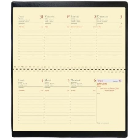 Quo Vadis - Recharge Agenda Spiralé 2026 - Planital S Prestige - Semainier Planning - Français - 12 mois et 1/2 de mi-décembre à