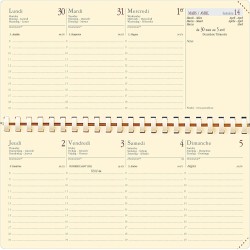 Quo Vadis - Recharge Pour Agenda Planital en Spirale - Mi-Décembre 2025 à Décembre 2026 - Taille : 8.8 x 17 cm
