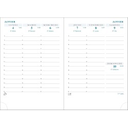 Exacompta - 13870E - Recharge agenda semainier de poche Horizons 13 - 9 x 13 cm - Janvier à décembre 2026 - Tranche or