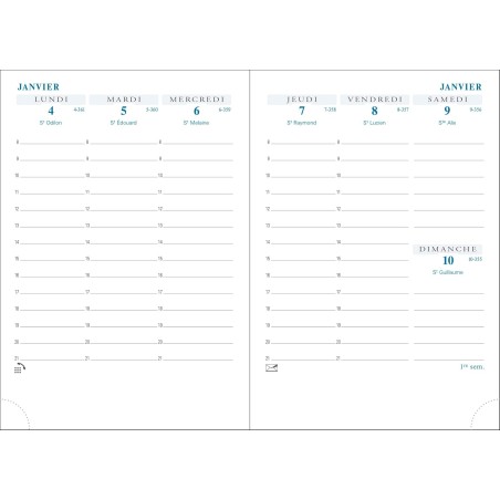 Exacompta - 13870E - Recharge agenda semainier de poche Horizons 13 - 9 x 13 cm - Janvier à décembre 2026 - Tranche or
