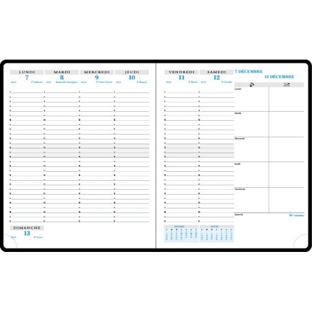 Exacompta - 22842E - Recharge agenda de bureau Horizons 22 - 18,5 x 22,5 cm - Semainier janvier à décembre 2026