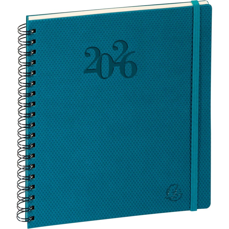 Exacompta - 18342E - Agenda semainier de bureau Eurotime 18S spiralé Swan - 15 x 17 cm - Janvier à décembre 2026 - Coloris aléat