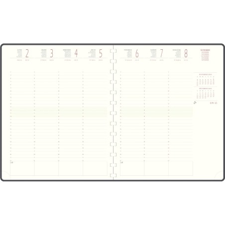 Exacompta - 22822E - Recharge agenda de bureau Eurotime 22S spiralé - 22,5 x 18,5 cm - Semainier janvier à décembre 2026