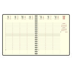Exacompta - 22422E - Agenda semainier de bureau Eurotime 22S Spiralé Barbara - 18 cm x 22,5 cm - Décembre 2025 à décembre 2026 -