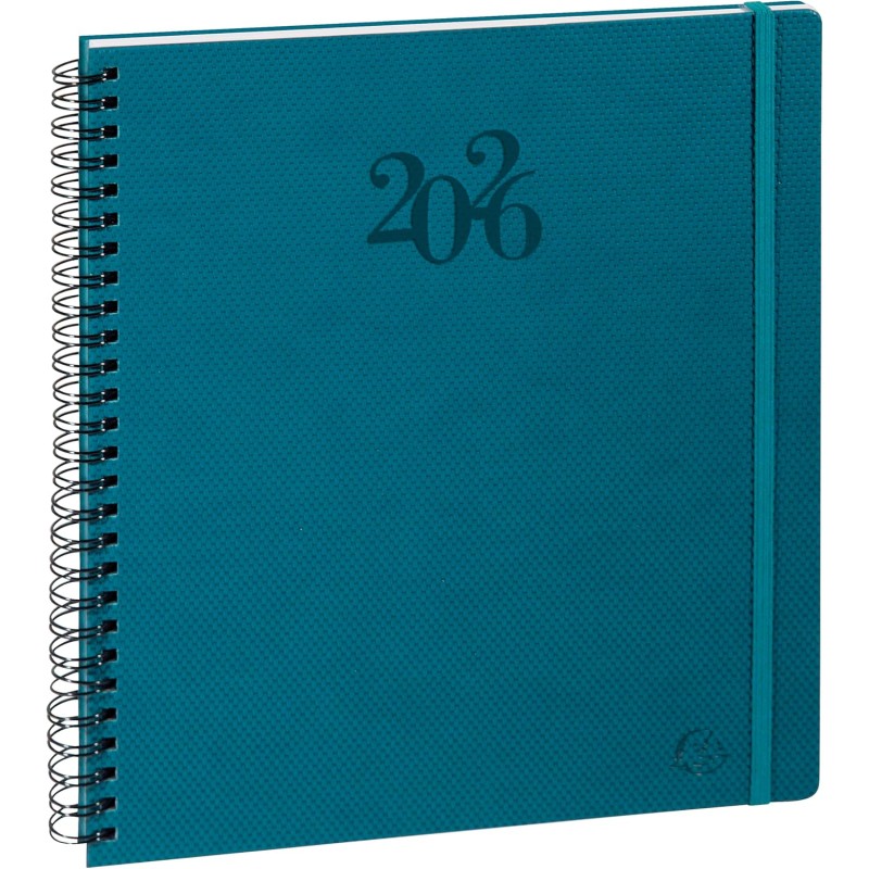 Exacompta - 22342E - Agenda semainier de bureau Eurotime 22S spiralé Swan - 18,5 x 22,5 cm - Décembre 2025 à décembre 2026 - Col