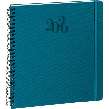 Exacompta - 22342E - Agenda semainier de bureau Eurotime 22S spiralé Swan - 18,5 x 22,5 cm - Décembre 2025 à décembre 2026 - Col