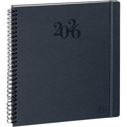 Exacompta - 22342E - Agenda semainier de bureau Eurotime 22S spiralé Swan - 18,5 x 22,5 cm - Décembre 2025 à décembre 2026 - Col