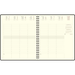 Exacompta - 22342E - Agenda semainier de bureau Eurotime 22S spiralé Swan - 18,5 x 22,5 cm - Décembre 2025 à décembre 2026 - Col