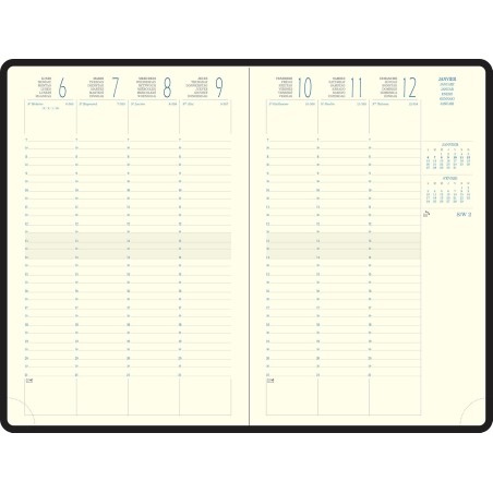 Exacompta - 24842E - Recharge agenda de bureau Eurotime 24 - 16 x 24 cm - Semainier Janvier à décembre 2026