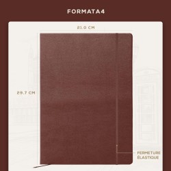Beechmore Books Carnet de Notes Lignées - XL A4, Marron I Journal Couverture Rigide Premium Cuir Vegan, Papier Ligné Crème Épais
