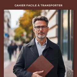 Beechmore Books Carnet de Notes Lignées - XL A4, Marron I Journal Couverture Rigide Premium Cuir Vegan, Papier Ligné Crème Épais