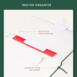 Beechmore Books Carnet de Notes Lignées - XL A4, Vert I Journal Couverture Rigide Premium Cuir Vegan, Papier Ligné Crème Épais 1