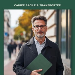 Beechmore Books Carnet de Notes Lignées - XL A4, Vert I Journal Couverture Rigide Premium Cuir Vegan, Papier Ligné Crème Épais 1