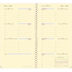 Quo Vadis - Recharge Agenda Spiralé 2026 - Planorizon S Prestige - Semainier Horizontal - Français - 12 mois 1/2 de mi-décembre 