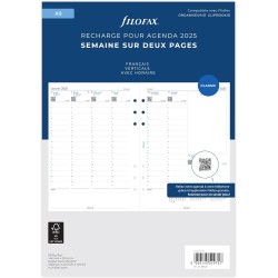 Filofax A5 1 semaine sur 2 pages vertical français 2025