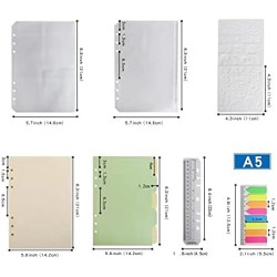 Wonderpool Recharges Papier 320 Pages 100gsm 6 Trous Papier pour 6 Reliure à Anneaux Cahier avec Séparateur Pochettes Signet (Qu
