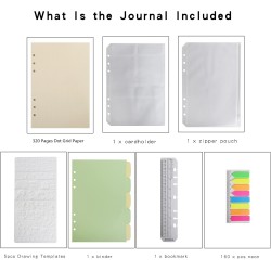 Wonderpool Recharges Papier 320 Pages 100gsm 6 Trous Papier pour 6 Reliure à Anneaux Cahier avec Séparateur Pochettes Signet (Qu