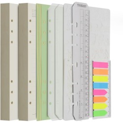 Wonderpool Recharges A5 320 Pages 100gsm 6 Trous pour Reliure à Anneaux - Cahier avec Séparateur, Pochettes, Signet (Papier Lign