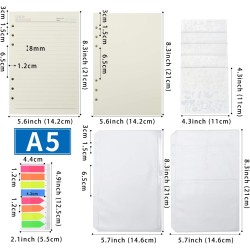 Wonderpool Recharges A5 320 Pages 100gsm 6 Trous pour Reliure à Anneaux - Cahier avec Séparateur, Pochettes, Signet (Papier Lign