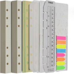 Wonderpool Recharges Papier 320 Pages 100gsm 6 Trous Papier pour 6 Reliure à Anneaux Cahier avec Séparateur Pochettes Signet (Qu