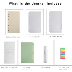 Wonderpool Recharges Papier 320 Pages 100gsm 6 Trous Papier pour 6 Reliure à Anneaux Cahier avec Séparateur Pochettes Signet (Qu