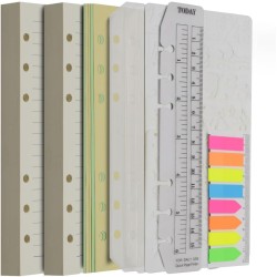 Wonderpool Recharges 320 Pages 100gsm 6 Trous pour Reliure à Anneaux - Cahier avec Séparateur, Pochettes, Signet (Ligné, A6)