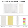 Wonderpool Recharges 320 Pages 100gsm 6 Trous pour Reliure à Anneaux - Cahier avec Séparateur, Pochettes, Signet (Ligné, A6)