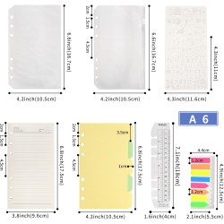 Wonderpool Recharges 320 Pages 100gsm 6 Trous pour Reliure à Anneaux - Cahier avec Séparateur, Pochettes, Signet (Ligné & Non Li